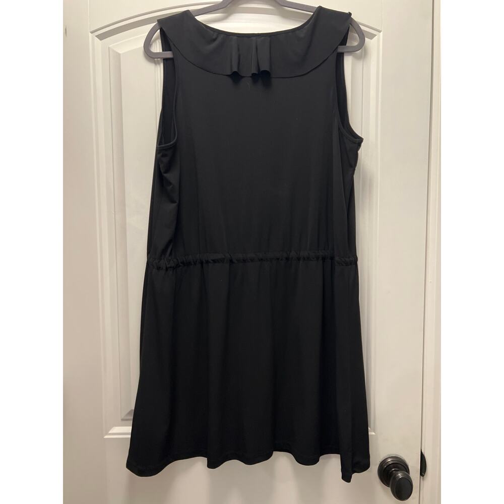 Calvin Klein Women’s Sleeveless Ruffle Drawstring-Waist Mini Dress Size XL Black - Picture 3 of 3